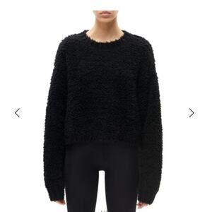 Shoreditch Ski Club NWT Rocky Cropped Crew Neck Wool Blend Relaxed Fuzzy Sweater